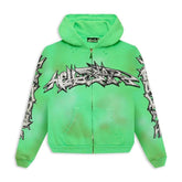 Hellstar Graffiti Zip Up Green